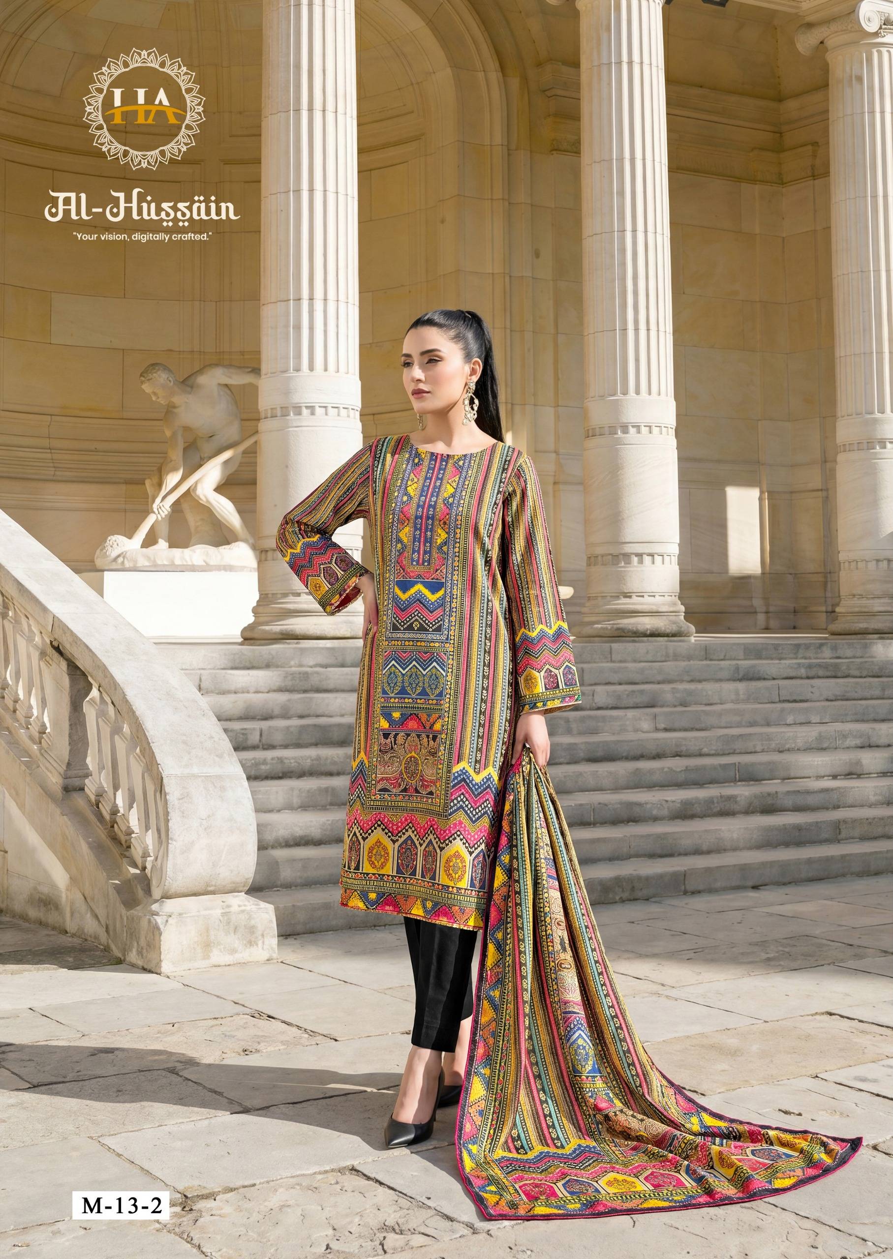 AL HUSSAIN By Alok Suit Beautiful Festive Suits Stylish Fancy Colorful Casual Wear & Ethnic Wear Pure jam Print Dresses At Wholesale Price